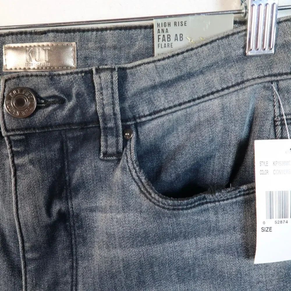 KUT from the Kloth Women's Ana High-Rise Fab Ab Super Flare in Counselled Size 0